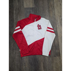 MLB St.Louis G-III 4Her by Carl Banks Women's Medium White Baseball Full Zip